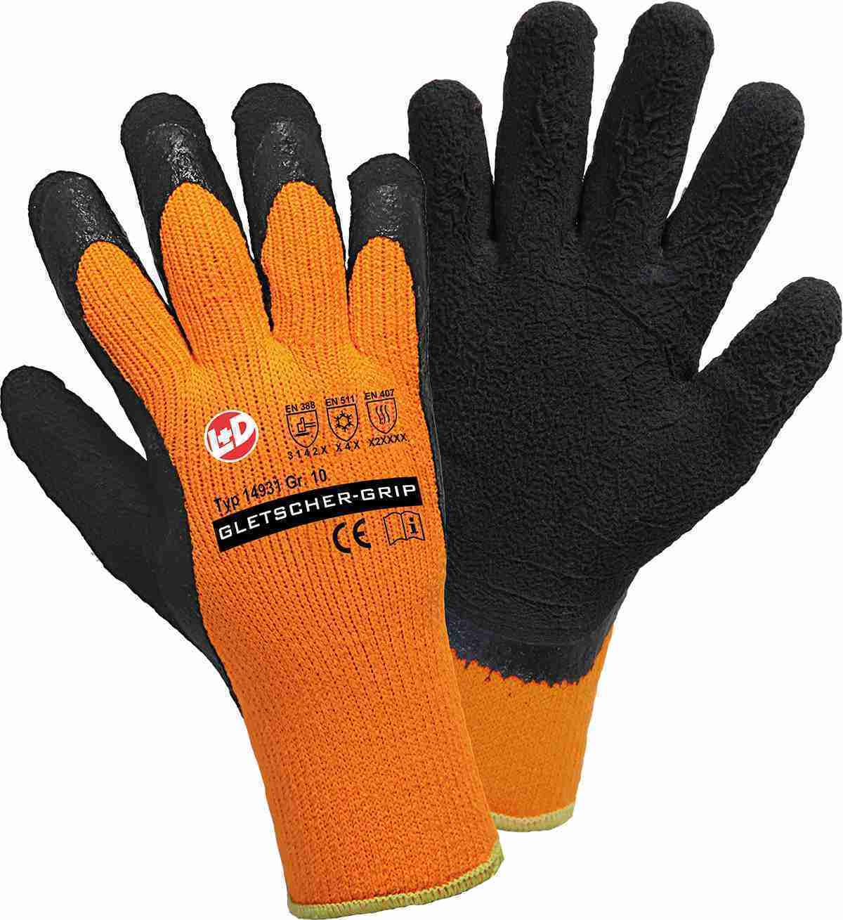 Leipold + Döhle | GLETSCHER-GRIP Winterstrickhandsch. leuchtorange,gesch.