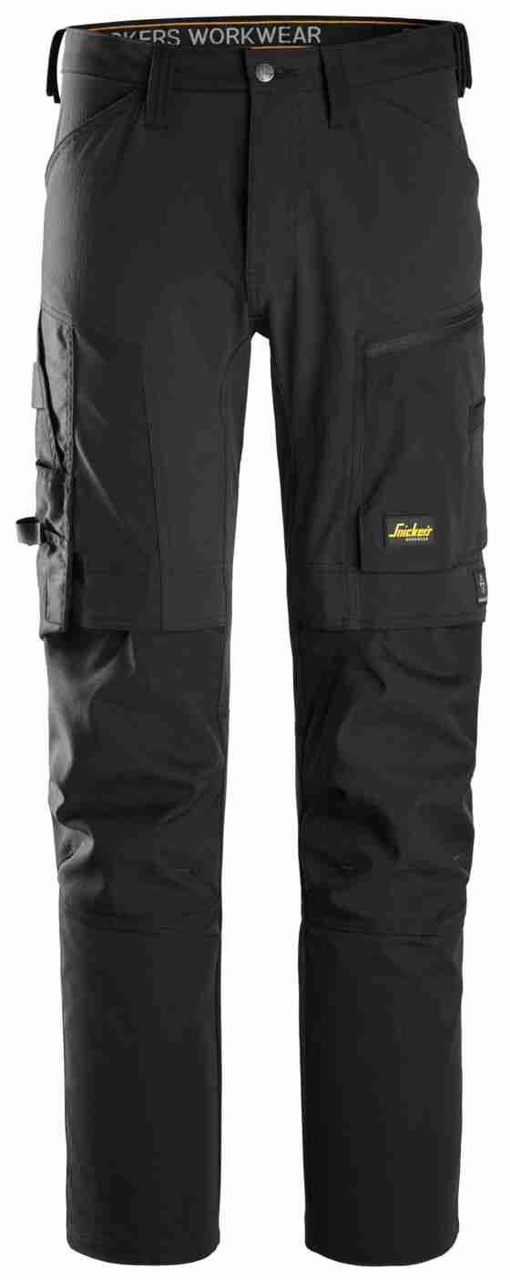 Produktbild von Snickers Workwear AllroundWork Canvas+ Stretch Arbeitshose – Schwarz, Regular, Herren!
